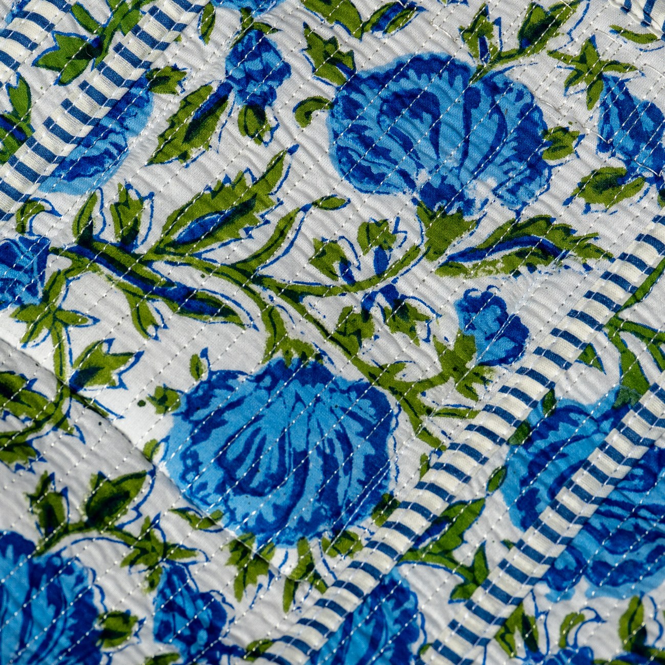 Indigo Rose block print
