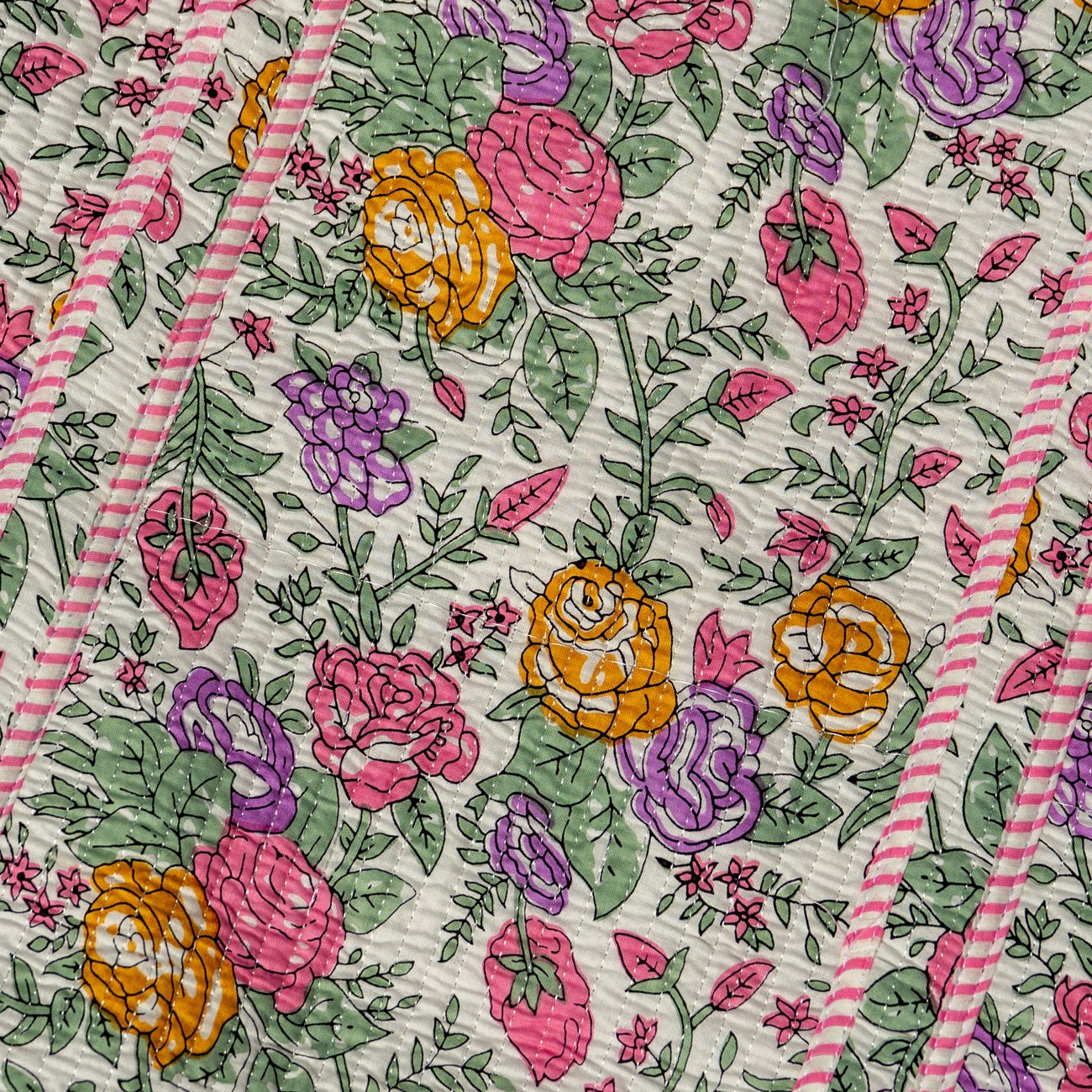 Carnival Rose block print